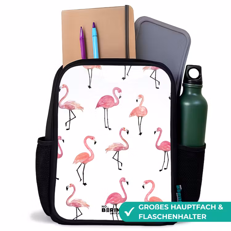 Kinderrucksack - Schwarz - Flamingo-Party — 8