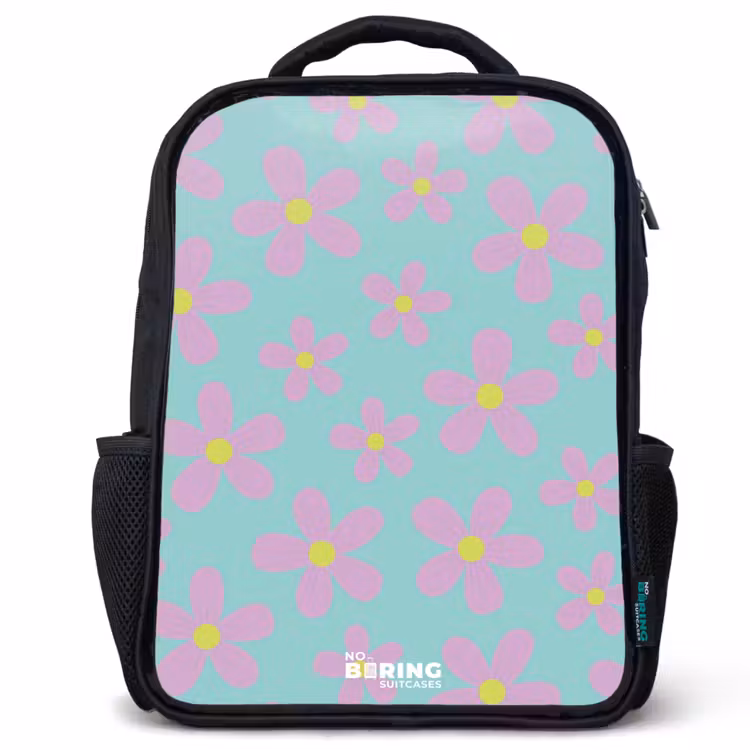 Kinderrucksack - Schwarz - Gänseblümchenmanie Minze — 1
