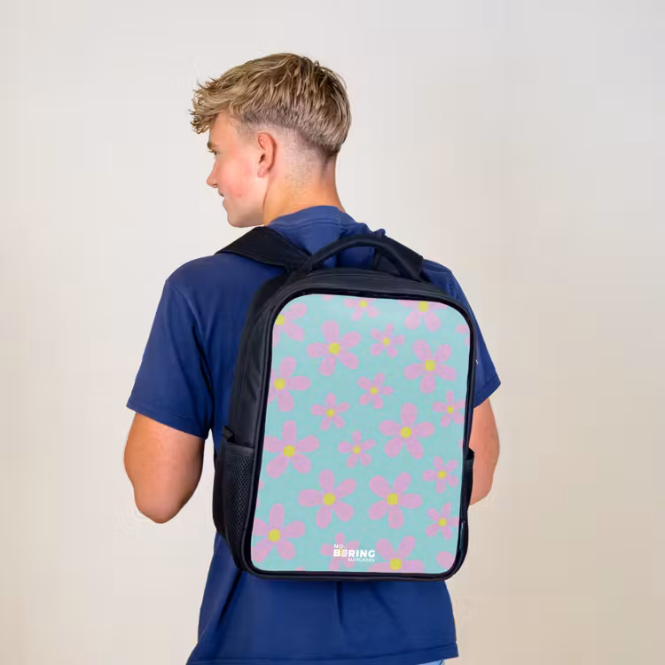 Kinderrucksack - Schwarz - Gänseblümchenmanie Minze — 3