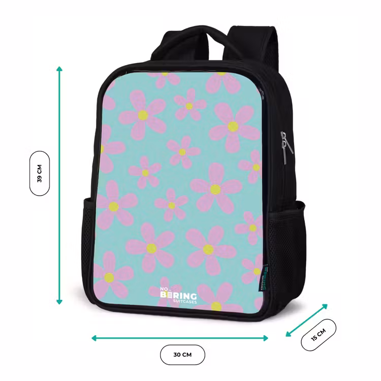 Kinderrucksack - Schwarz - Gänseblümchenmanie Minze — 6