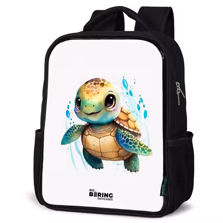 Kinderrucksack - Schwarz - Großäugige Meeresschildkröte — 4