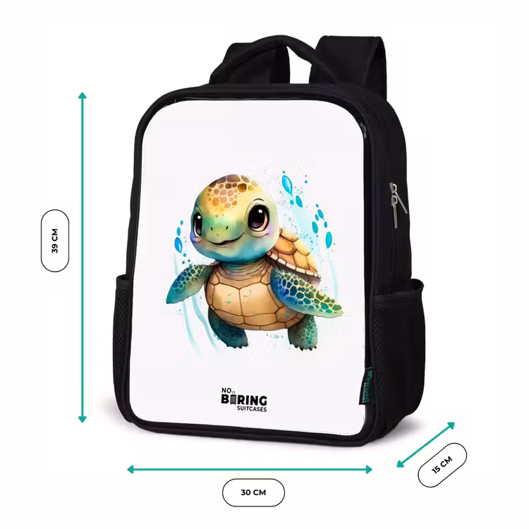 Kinderrucksack - Schwarz - Großäugige Meeresschildkröte — 6