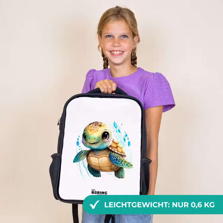 Kinderrucksack - Schwarz - Großäugige Meeresschildkröte — 7