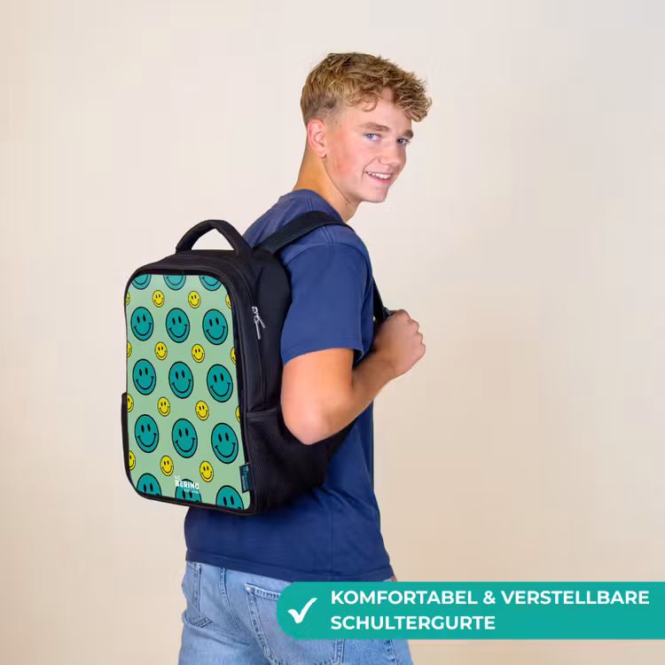 Kinderrucksack - Schwarz - Alles lächelt grün — 9