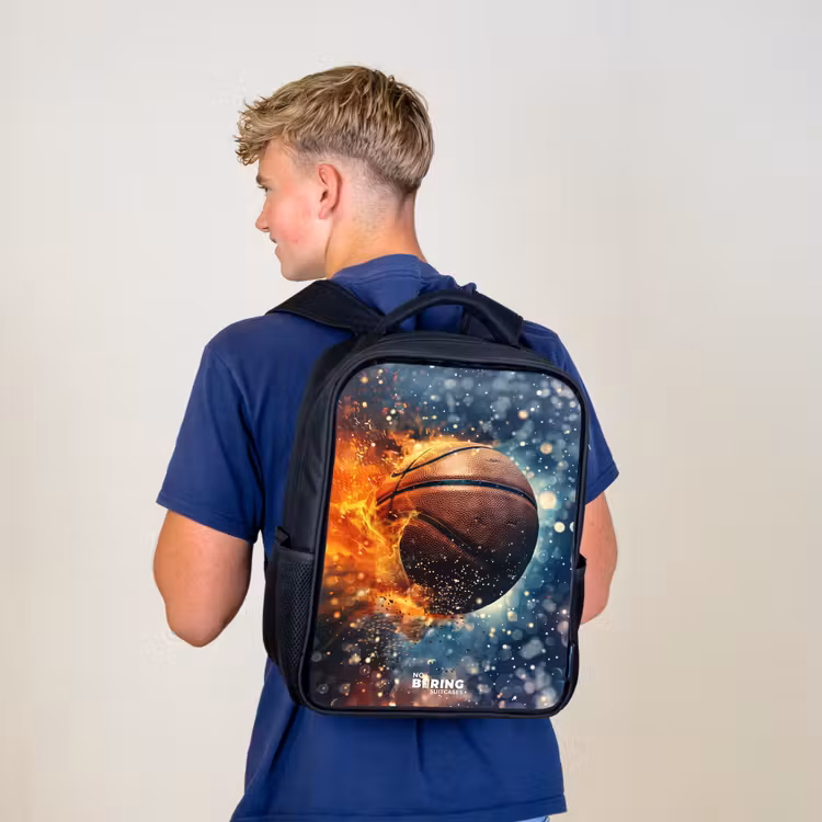 Kinderrucksack - Schwarz - Lebendiger Basketball — 3
