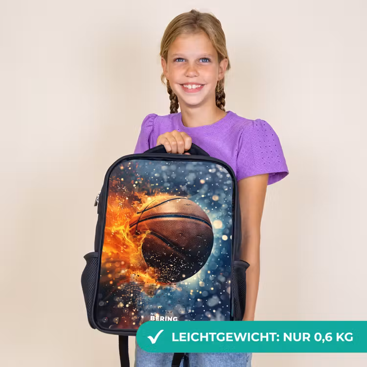 Kinderrucksack - Schwarz - Lebendiger Basketball — 7