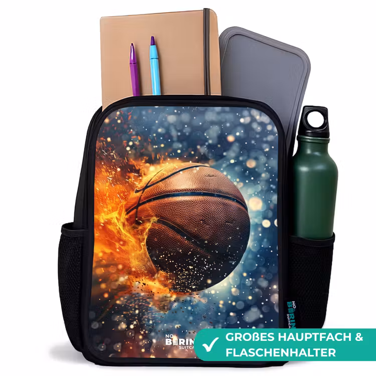 Kinderrucksack - Schwarz - Lebendiger Basketball — 8