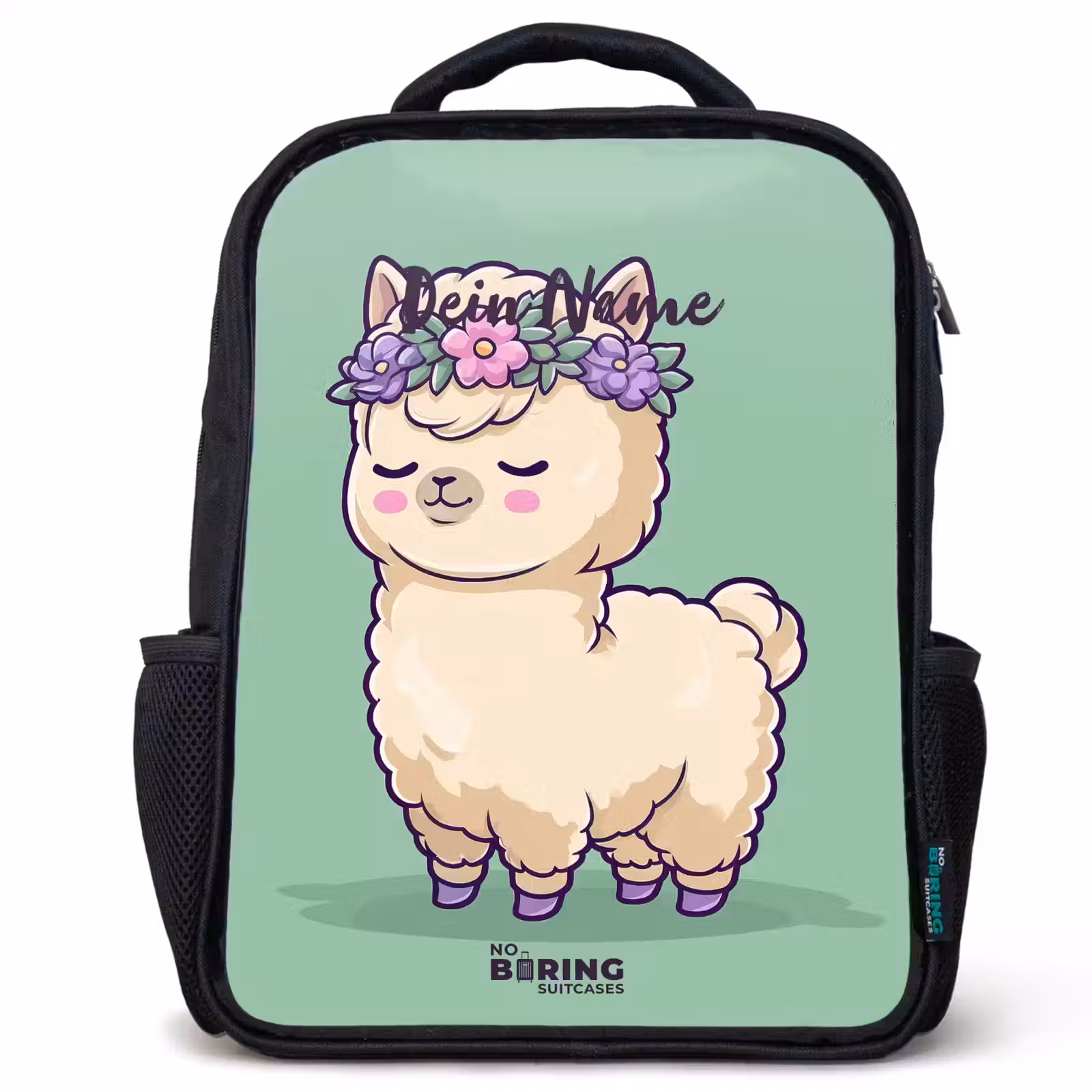 Kinderrucksack - Schwarz - Kawai - Alpaka - Grün — 1