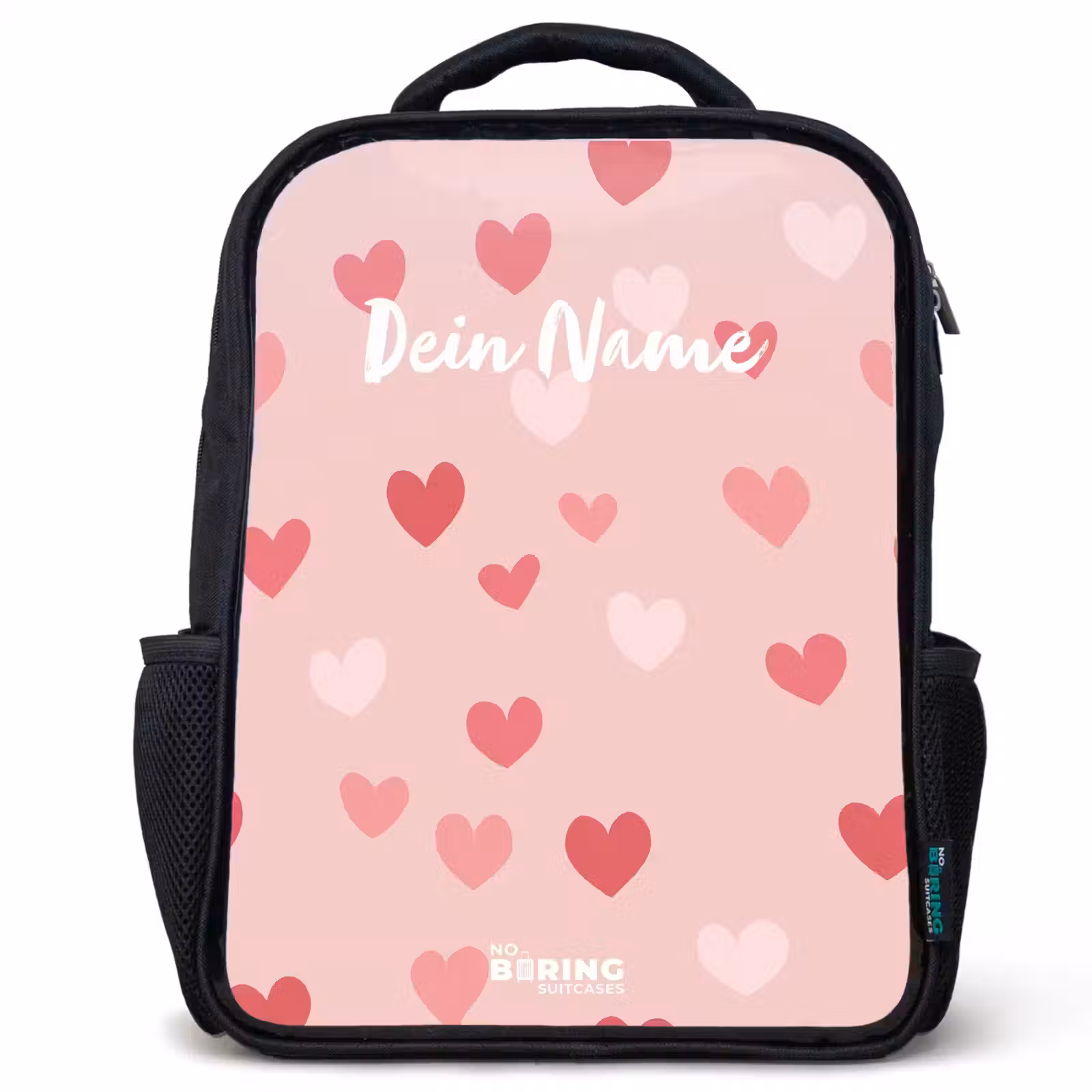 Kinderrucksack - Schwarz - Herzen — 1