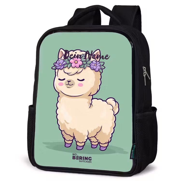 Kinderrucksack - Schwarz - Kawai - Alpaka - Grün — 4