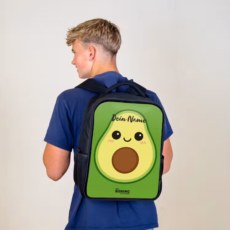 Kinderrucksack - Schwarz - Kawai - Avocado - Grün — 3