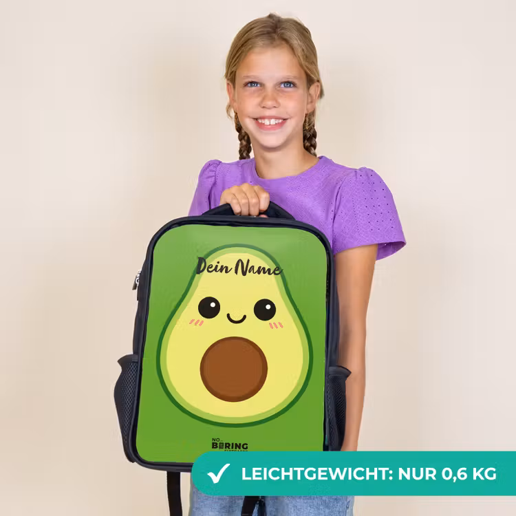 Kinderrucksack - Schwarz - Kawai - Avocado - Grün — 7
