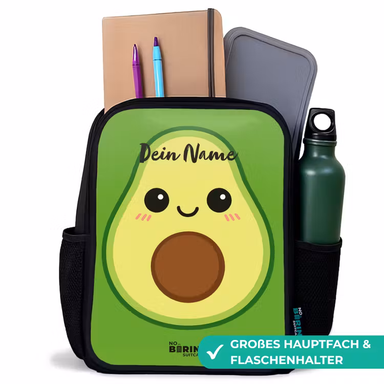 Kinderrucksack - Schwarz - Kawai - Avocado - Grün — 8