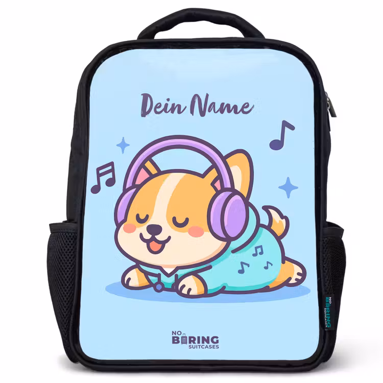 Kinderrucksack - Schwarz - Kawai - Hund - Musik — 1