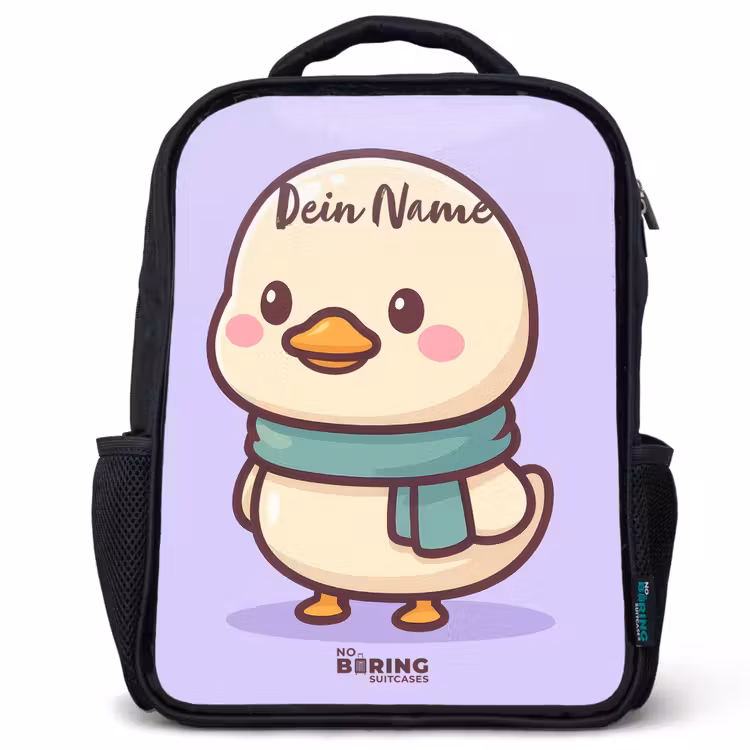 Kinderrucksack - Schwarz - Kawai - Ente - Halstuch — 1