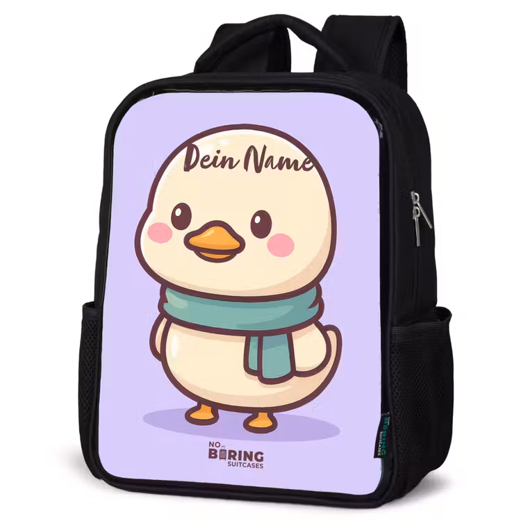 Kinderrucksack - Schwarz - Kawai - Ente - Halstuch — 4