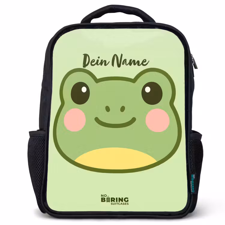 Kinderrucksack - Schwarz - Kawai - Frosch - Grün — 1