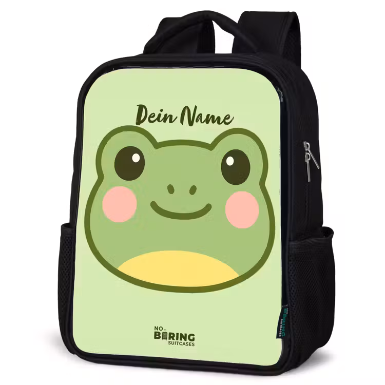 Kinderrucksack - Schwarz - Kawai - Frosch - Grün — 4