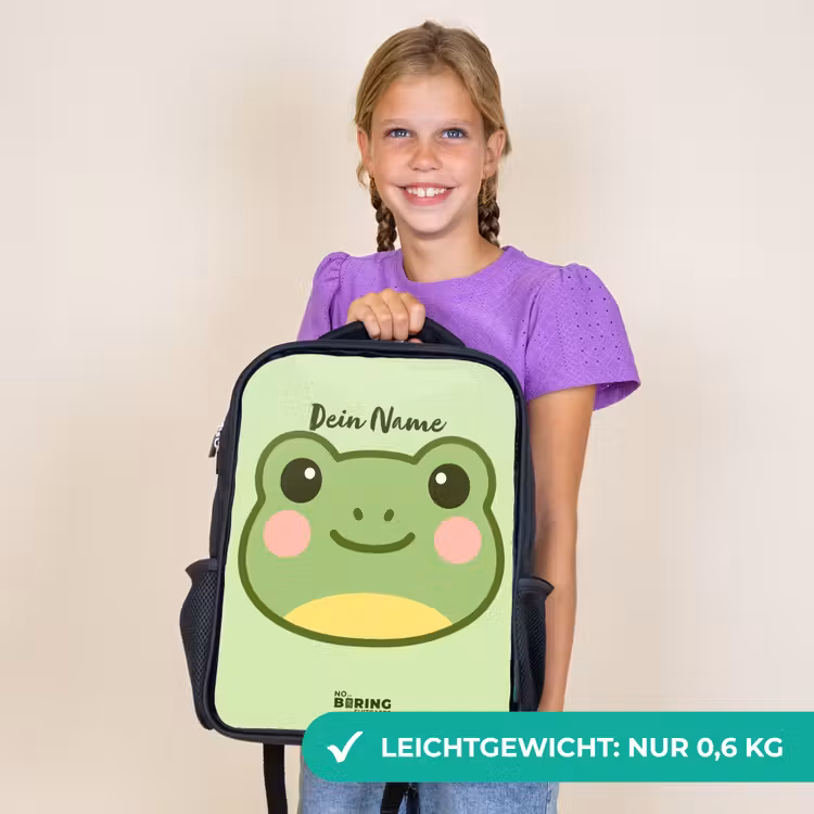 Kinderrucksack - Schwarz - Kawai - Frosch - Grün — 7