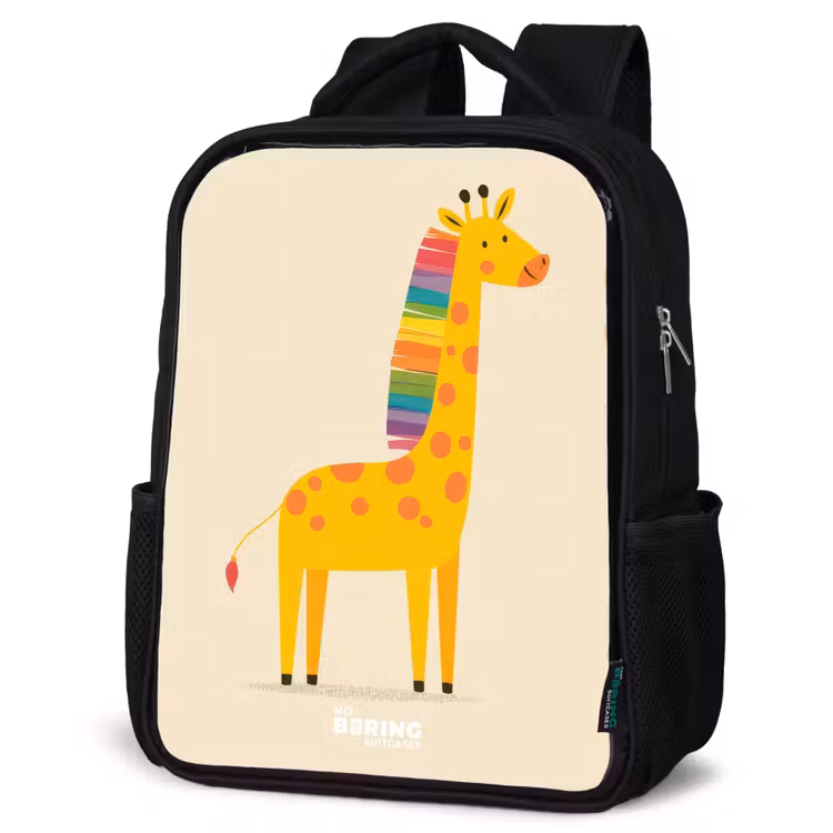 Kinderrucksack - Schwarz - Giraffe - Tier - Farbenfroh — 4