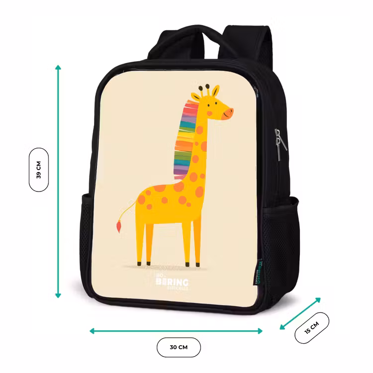 Kinderrucksack - Schwarz - Giraffe - Tier - Farbenfroh — 6