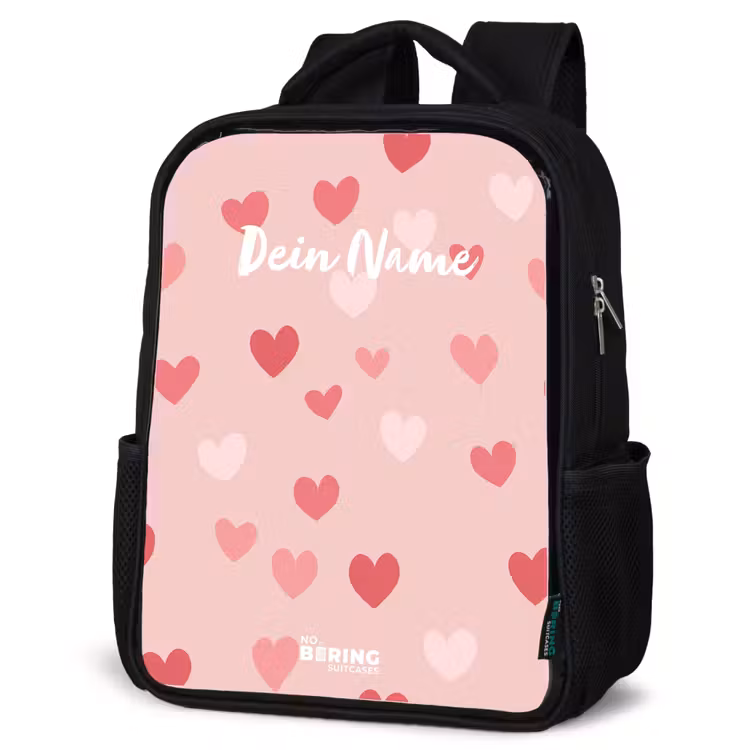 Kinderrucksack - Schwarz - Herzen — 4