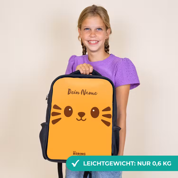 Kinderrucksack - Schwarz - Kawai - Tiger - Orange — 7