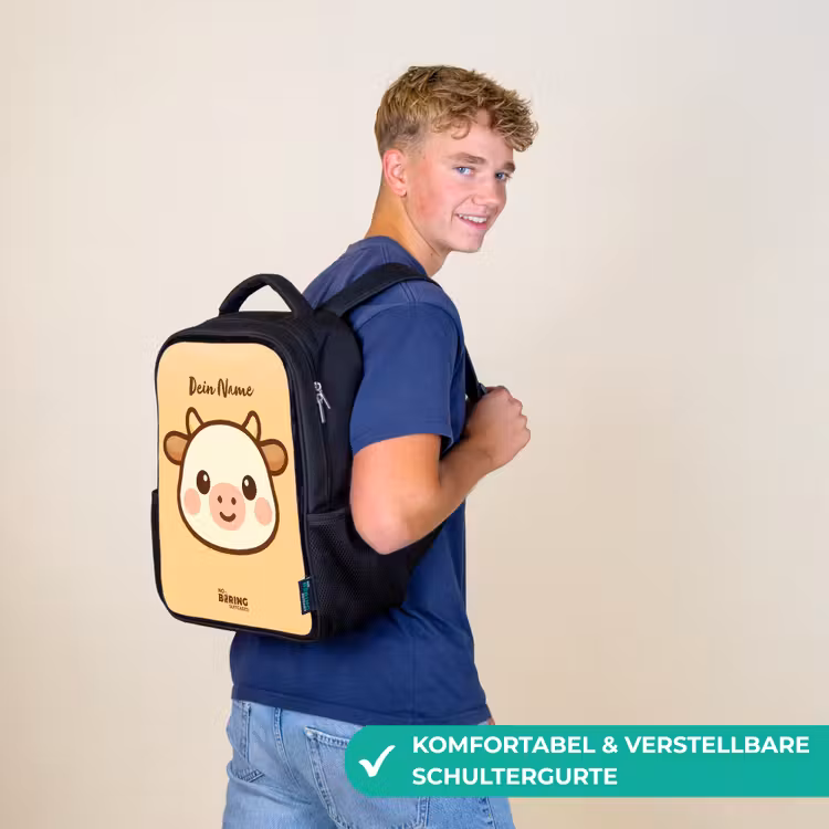 Kinderrucksack - Schwarz - Kawai - Kuh - Braun — 9