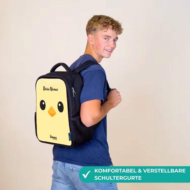 Kinderrucksack - Schwarz - Kawai - Küken - Gelb — 9