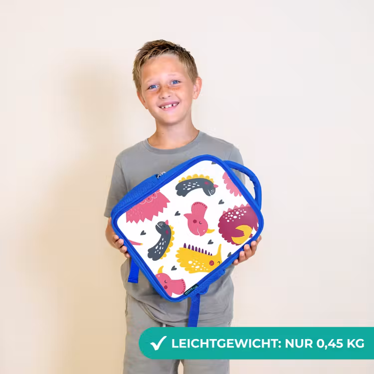 Kinderrucksack - Blau - Dino - Muster - Kind - Rosa - Mädchen — 4