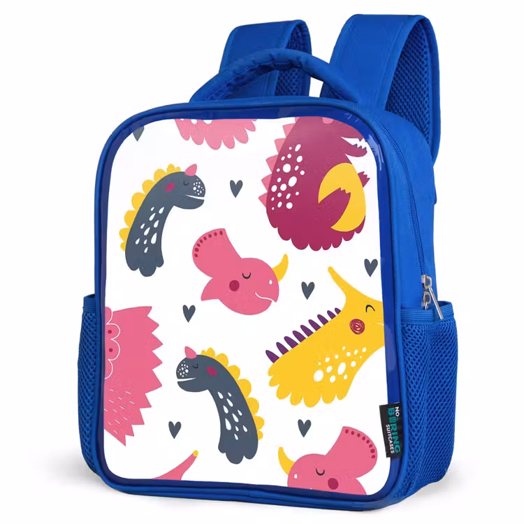Kinderrucksack - Blau - Dino - Muster - Kind - Rosa - Mädchen — 7