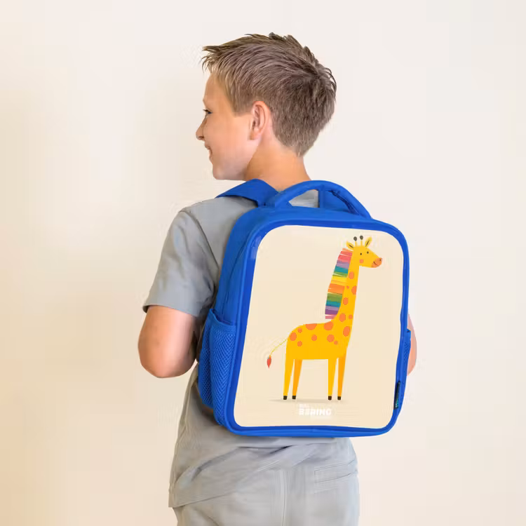 Kinderrucksack - Blau - Giraffe - Tier - Farbenfroh — 2