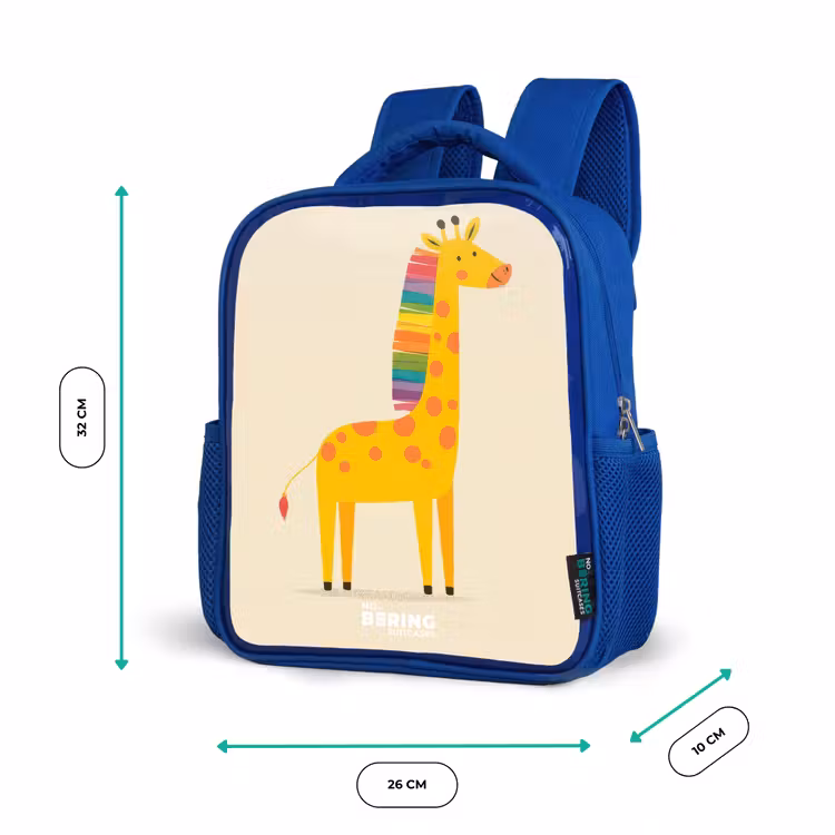 Kinderrucksack - Blau - Giraffe - Tier - Farbenfroh — 6