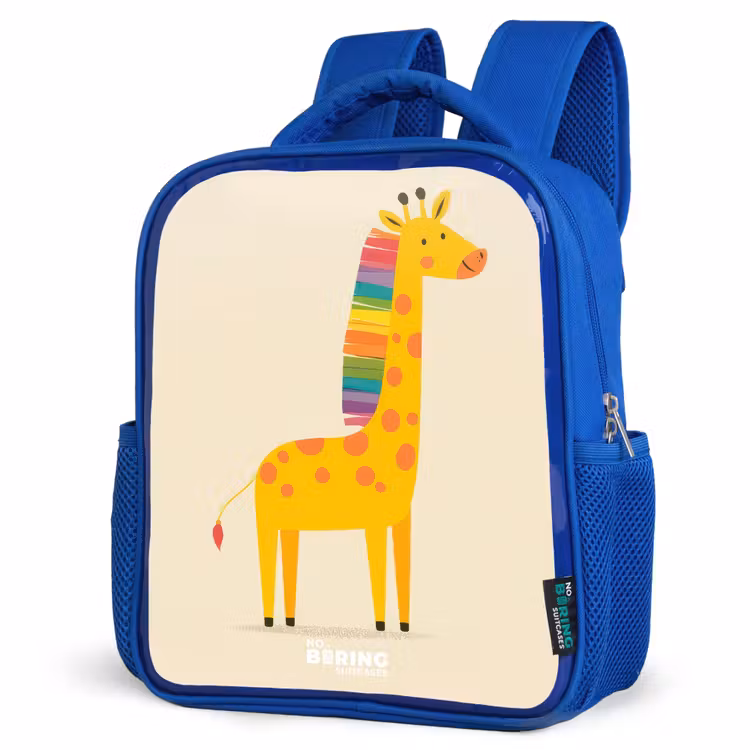 Kinderrucksack - Blau - Giraffe - Tier - Farbenfroh — 7
