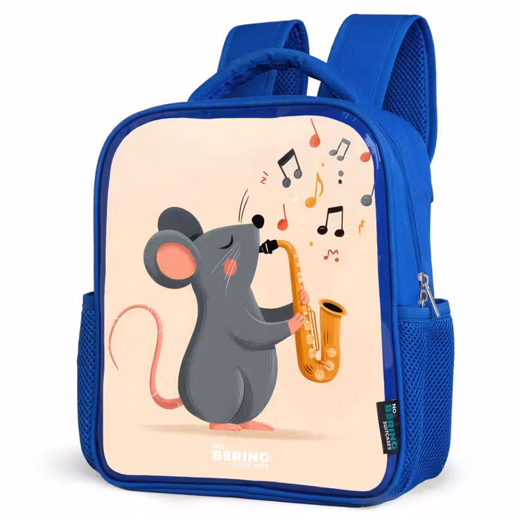 Kinderrucksack - Blau - Maus - Saxophon - Musik — 7