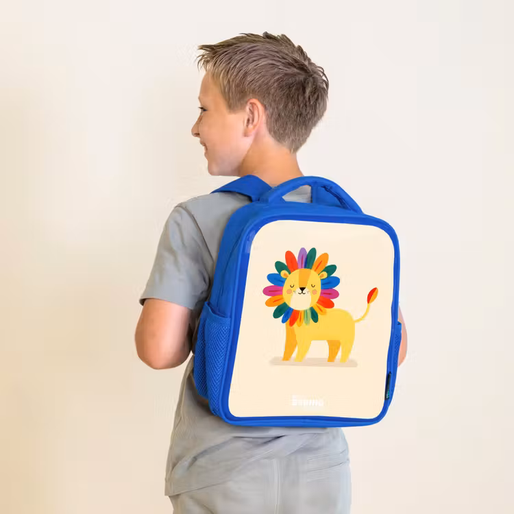 Kinderrucksack - Blau - Löwe - Mähne - Farbenfroh — 2