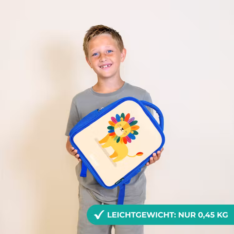 Kinderrucksack - Blau - Löwe - Mähne - Farbenfroh — 4