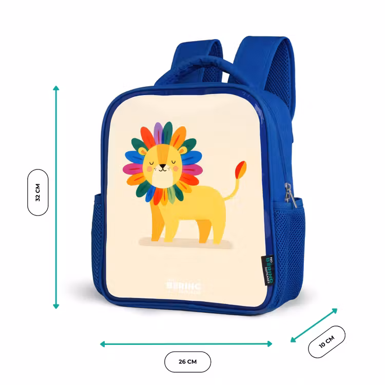 Kinderrucksack - Blau - Löwe - Mähne - Farbenfroh — 6