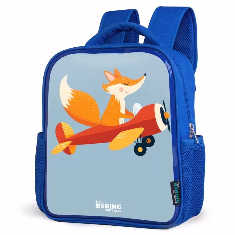Kinderrucksack - Blau - Fuchs - Flugzeug - Fliegen — 7
