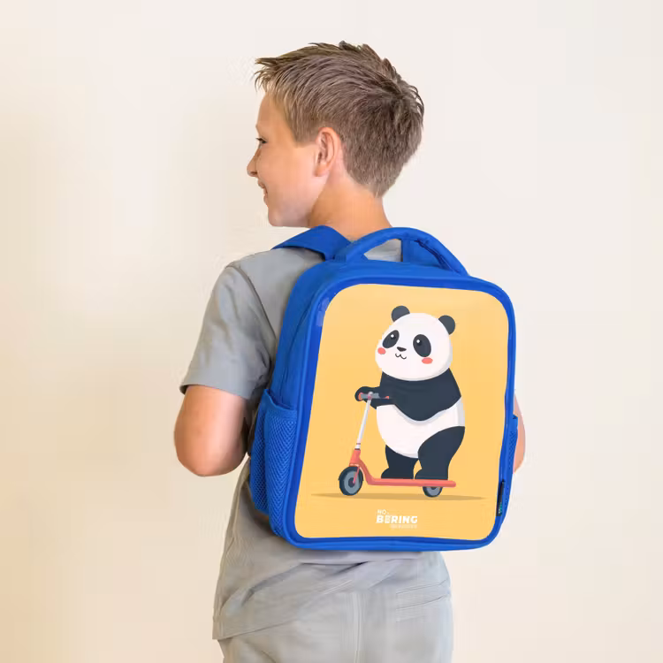 Kinderrucksack - Blau - Panda - Stufe - Gelb — 2