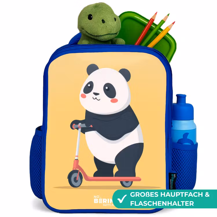 Kinderrucksack - Blau - Panda - Stufe - Gelb — 3