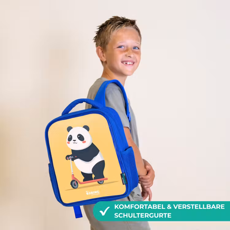 Kinderrucksack - Blau - Panda - Stufe - Gelb — 5