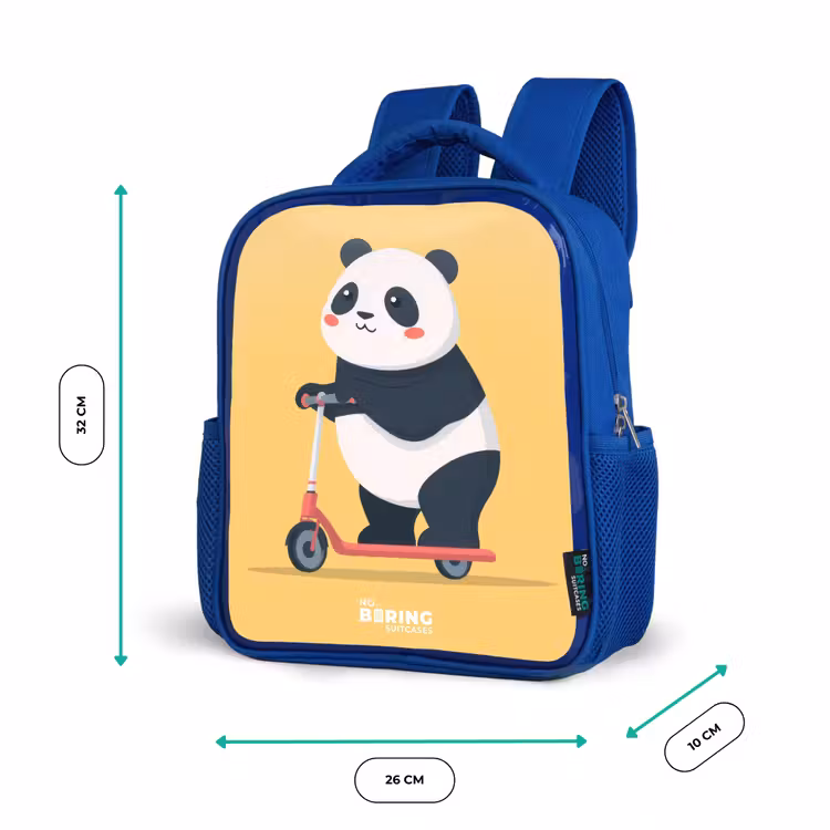 Kinderrucksack - Blau - Panda - Stufe - Gelb — 6