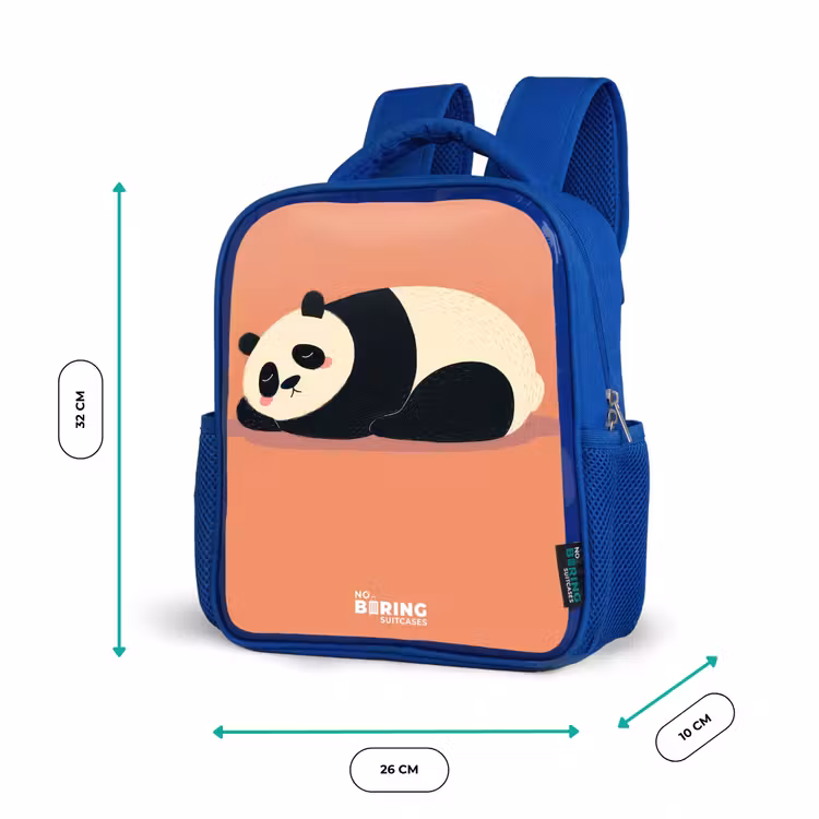 Kinderrucksack - Blau - Panda - Schlafend - Orange — 6