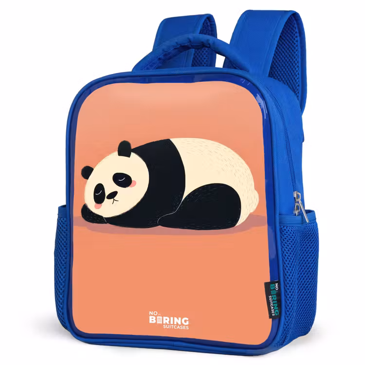 Kinderrucksack - Blau - Panda - Schlafend - Orange — 7