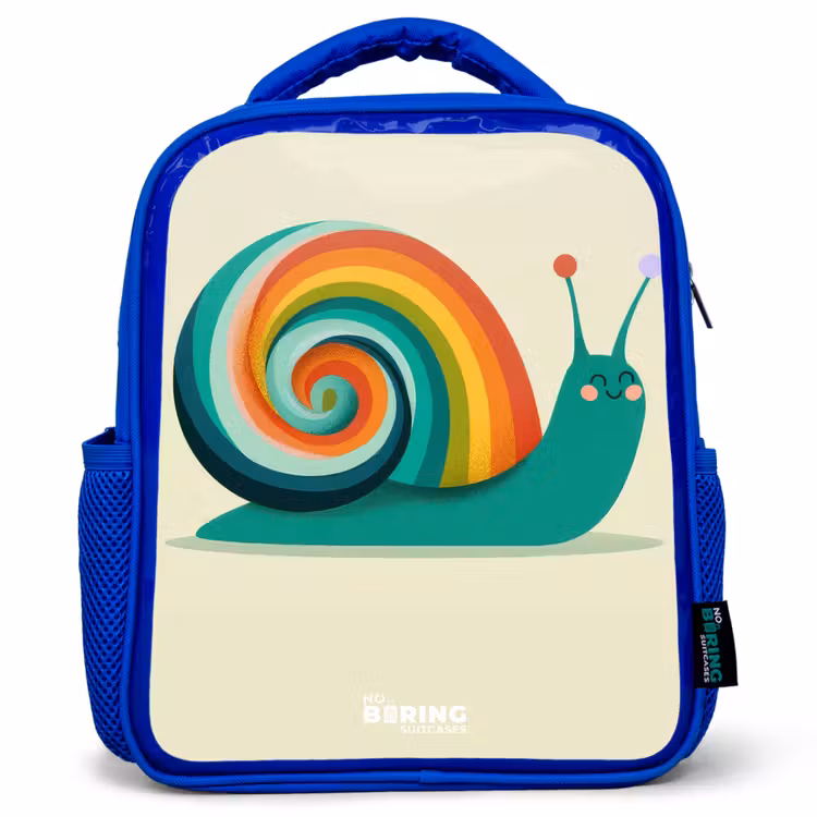 Kinderrucksack - Blau - Schnecke - Regenbogen - Farbenfroh — 1
