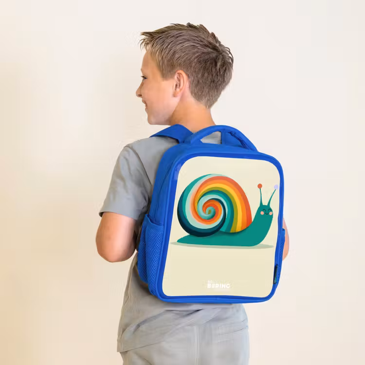 Kinderrucksack - Blau - Schnecke - Regenbogen - Farbenfroh — 2