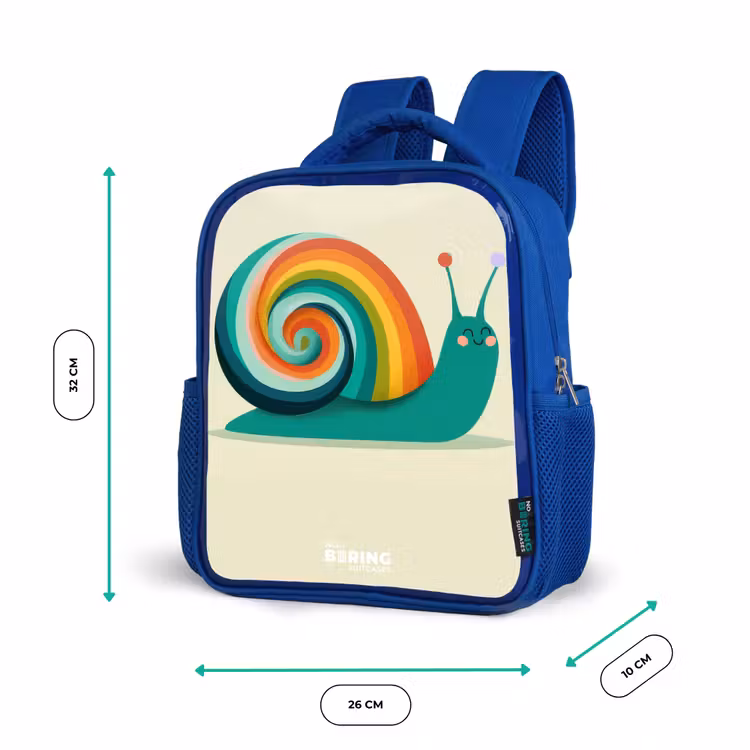 Kinderrucksack - Blau - Schnecke - Regenbogen - Farbenfroh — 6