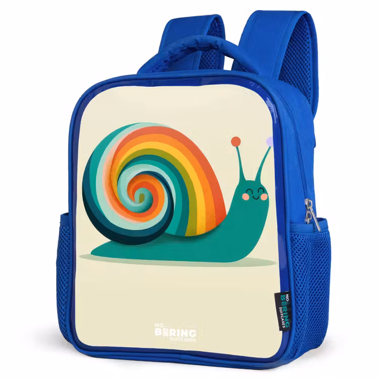 Kinderrucksack - Blau - Schnecke - Regenbogen - Farbenfroh — 7