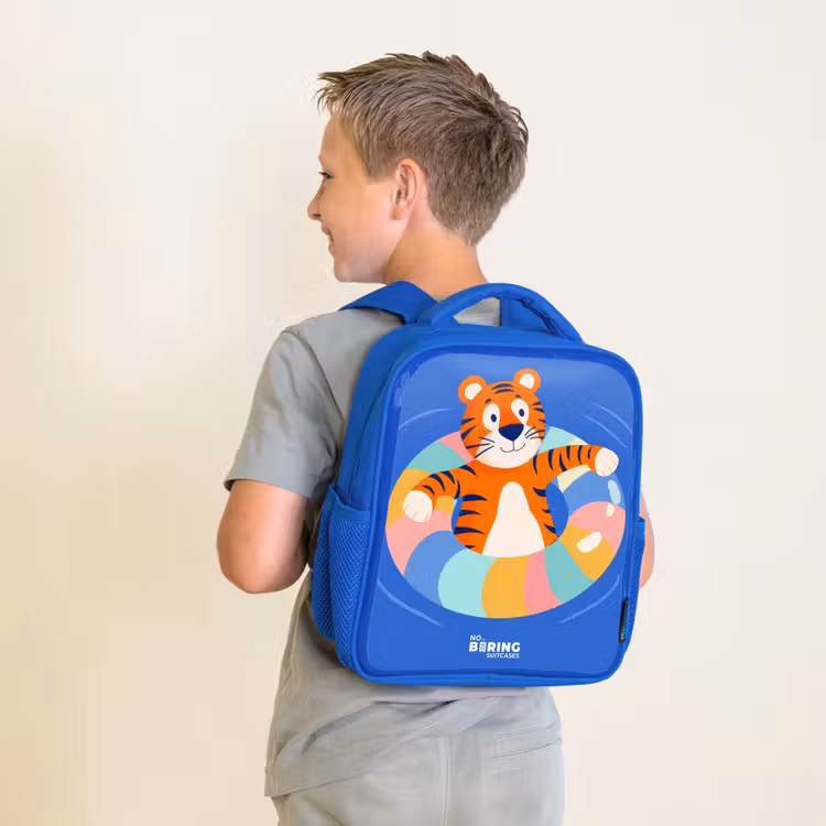 Kinderrucksack - Blau - Tiger - Schwimmband - Wasser — 2